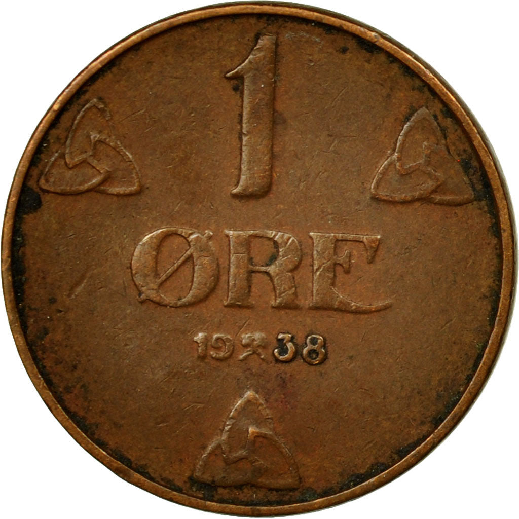 Monnaie, Norvège, Haakon VII, Ore, 1938, TB, Bronze, KM:367
