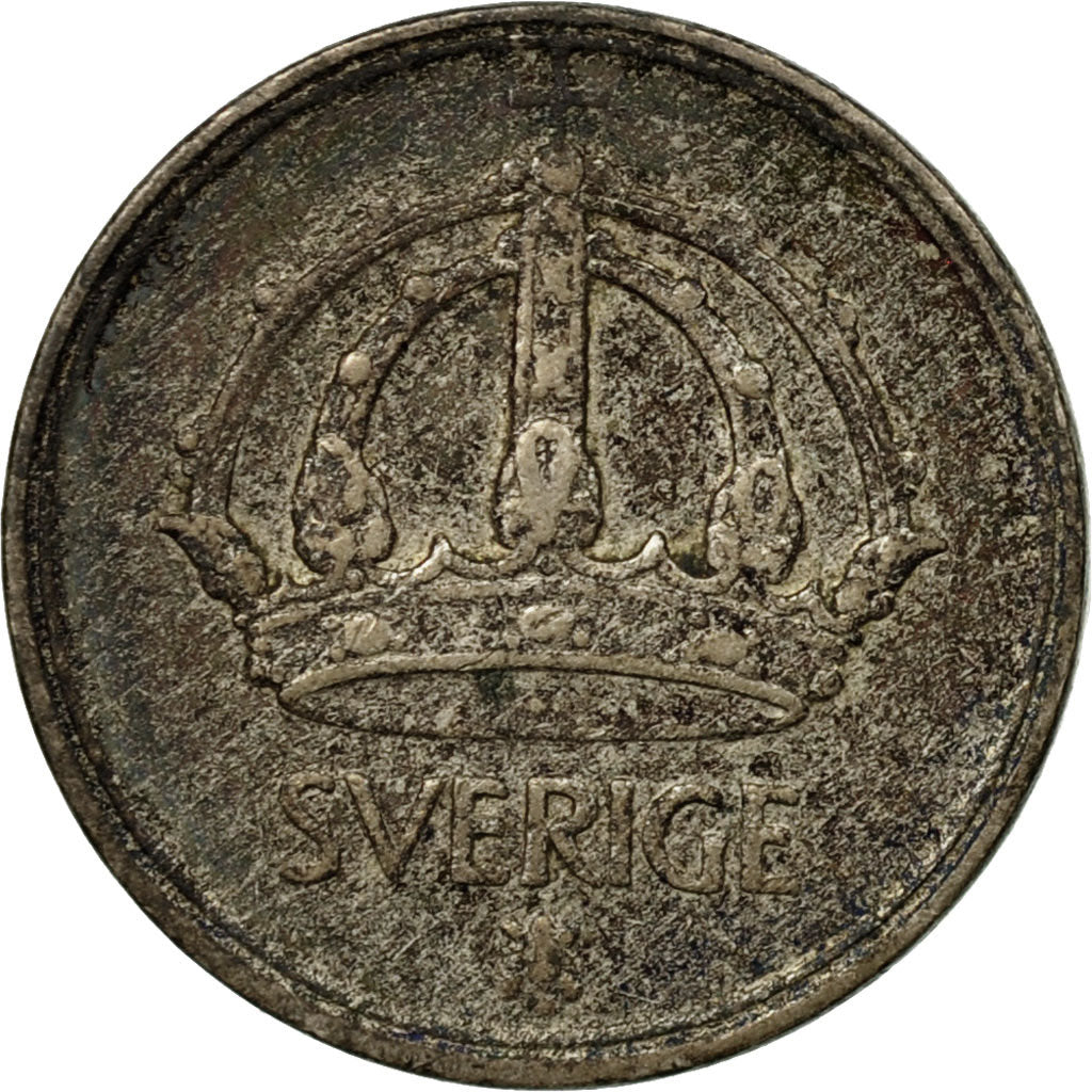 Coin, Sweden, Gustaf V, 10 Öre, 1945, VG(8-10), Silver, KM:813