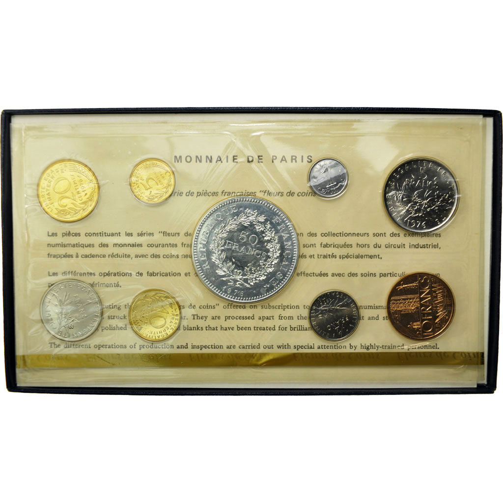 Coin, France, Set, 1976, Paris, MS(65-70), Gadoury:page 287
