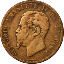 Coin, Italy, Vittorio Emanuele II, 10 Centesimi, 1865, Milan, VF(20-25), Copper