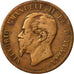 Coin, Italy, Vittorio Emanuele II, 10 Centesimi, 1865, Milan, VF(20-25), Copper