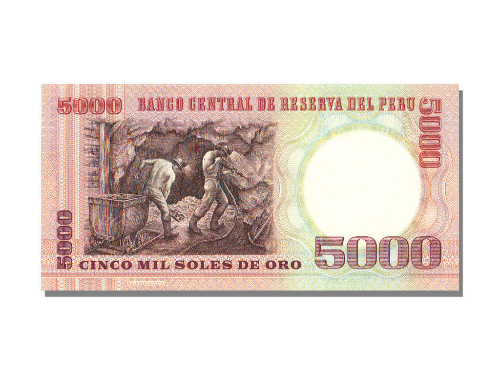 Banknote, Peru, 5000 Soles De Oro, 1985, 1985-06-21, KM:123, UNC(65-70)
