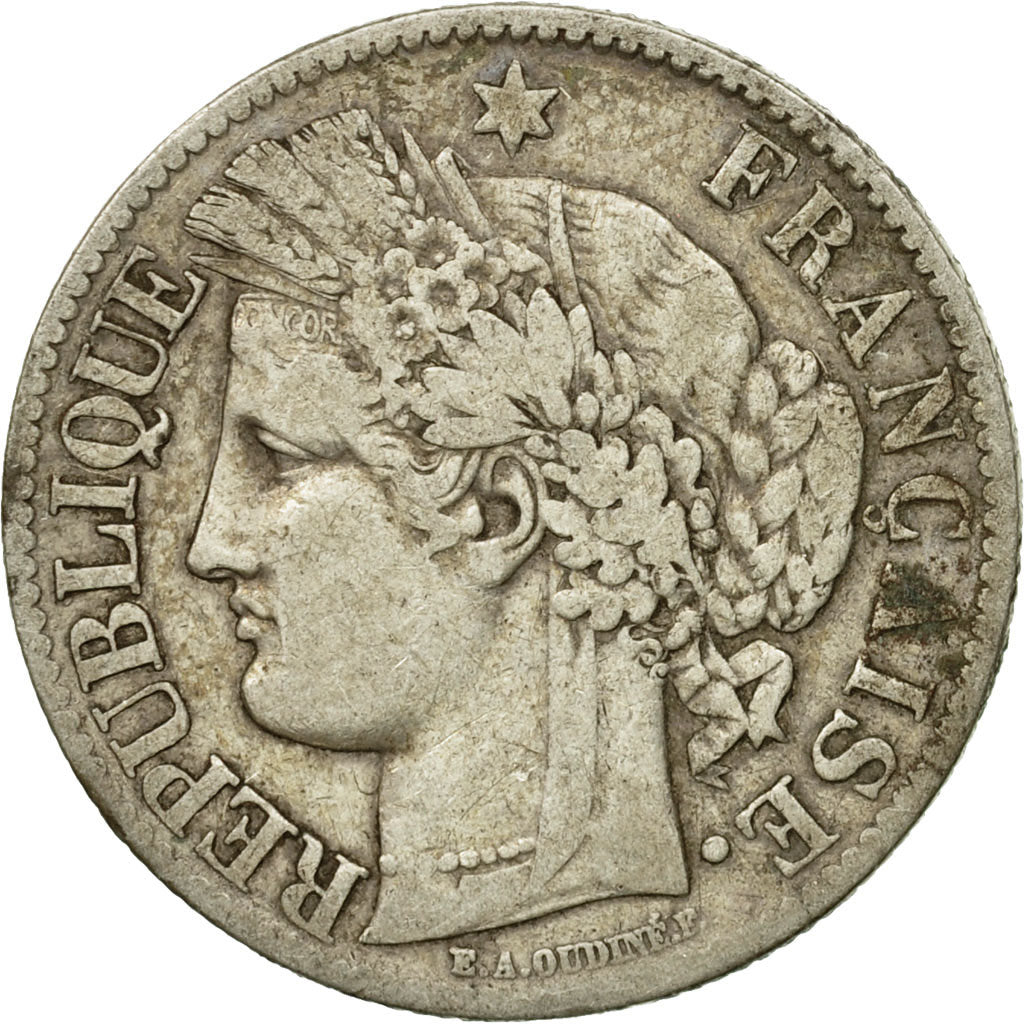 Coin, France, Cérès, 2 Francs, 1871, Paris, VG(8-10), Silver, KM:817.1, Le