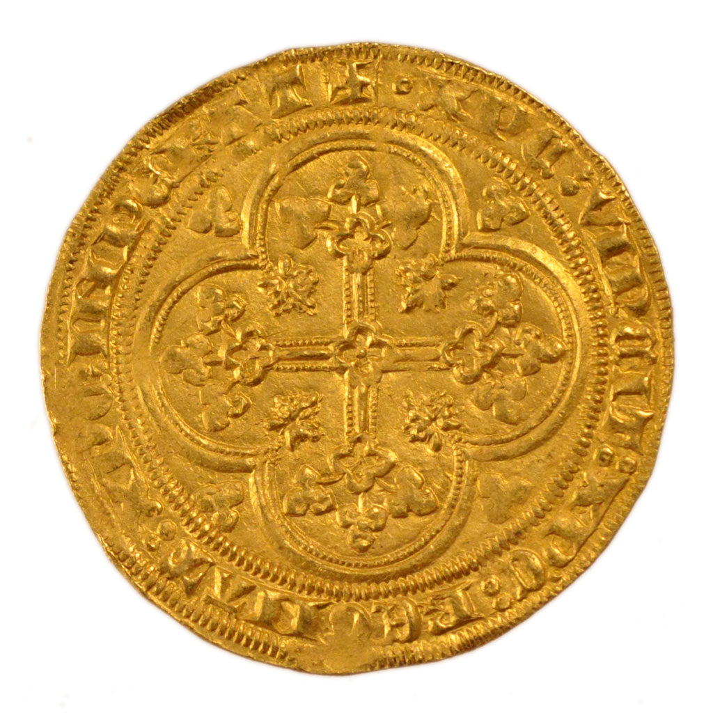 FRANCE, Ecu d'or, 1337, AU(50-53), Gold, Duplessy #249, 4.50