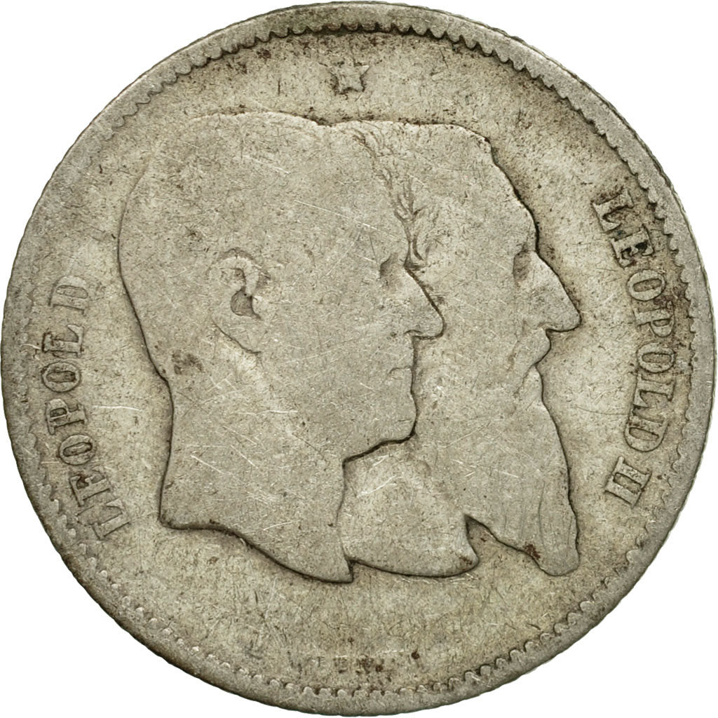 Coin, Belgium, Leopold II, Franc, 1880, VG(8-10), Silver, KM:38