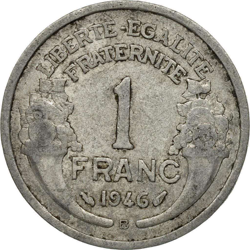 Coin, France, Morlon, Franc, 1946, Beaumont - Le Roger, VF(20-25), Aluminum