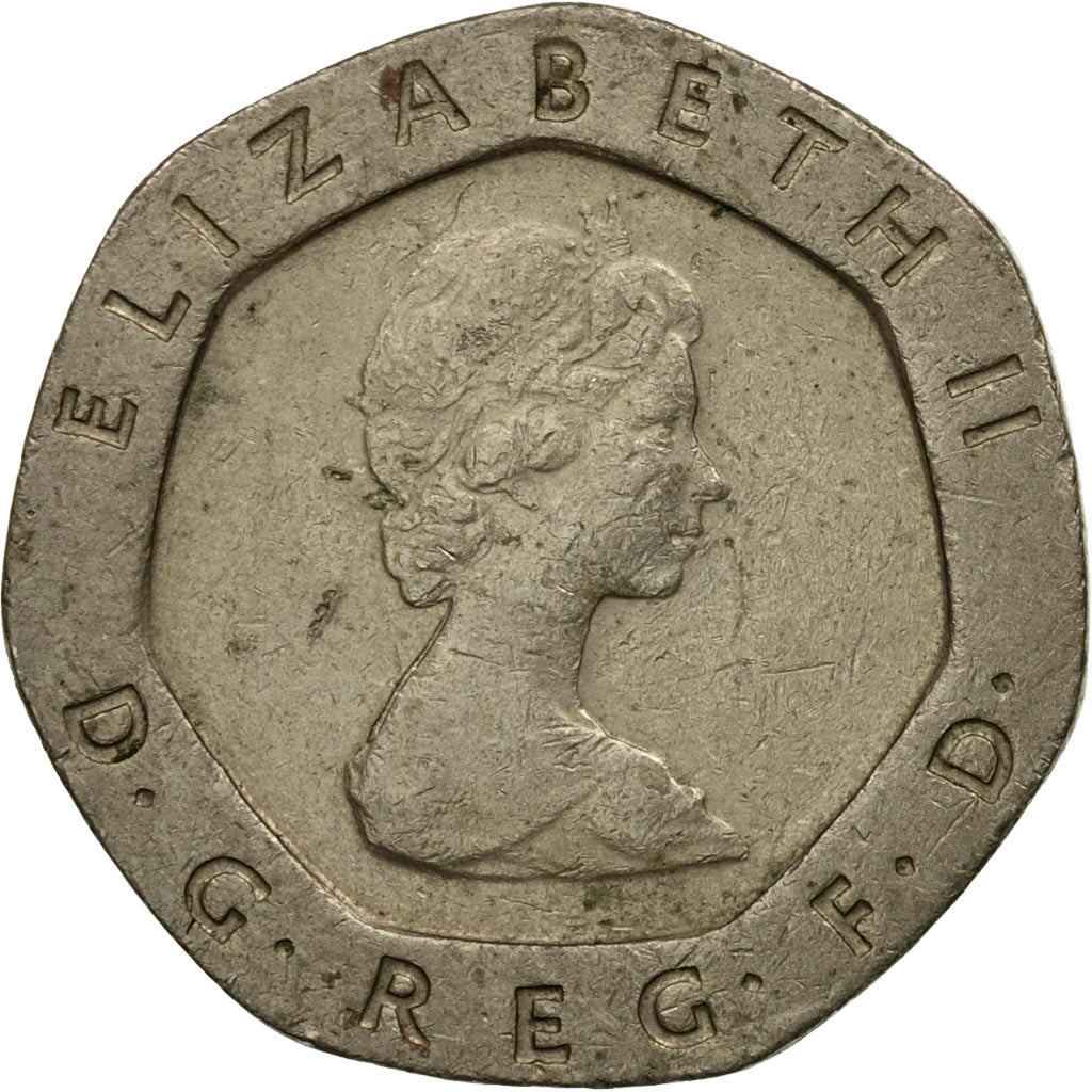 Moneda, Gran Bretaña, Elizabeth II, 20 Pence, 1984, MBC, Cobre - níquel