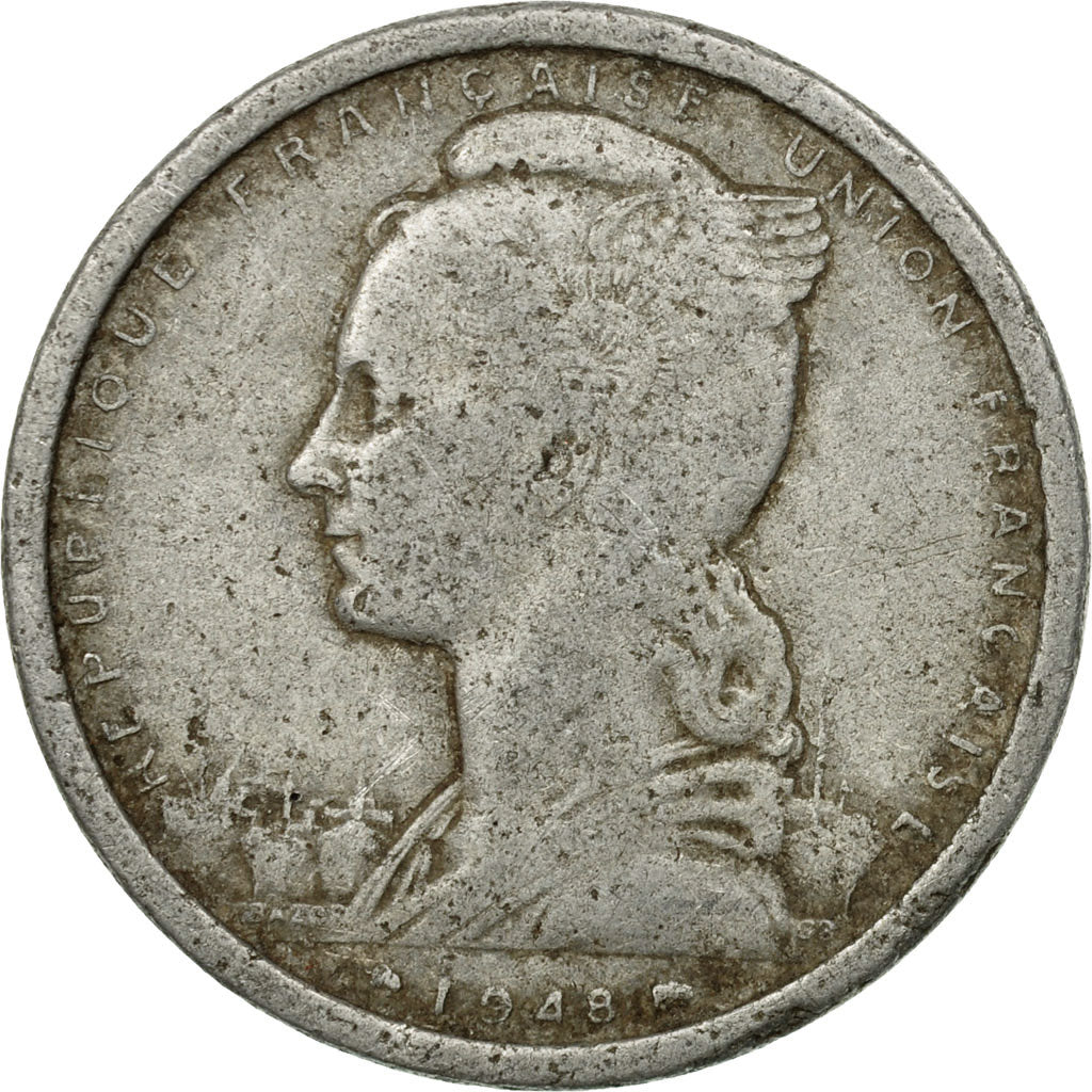 Coin, Togo, 2 Francs, 1948, Paris, F(12-15), Aluminum, KM:5