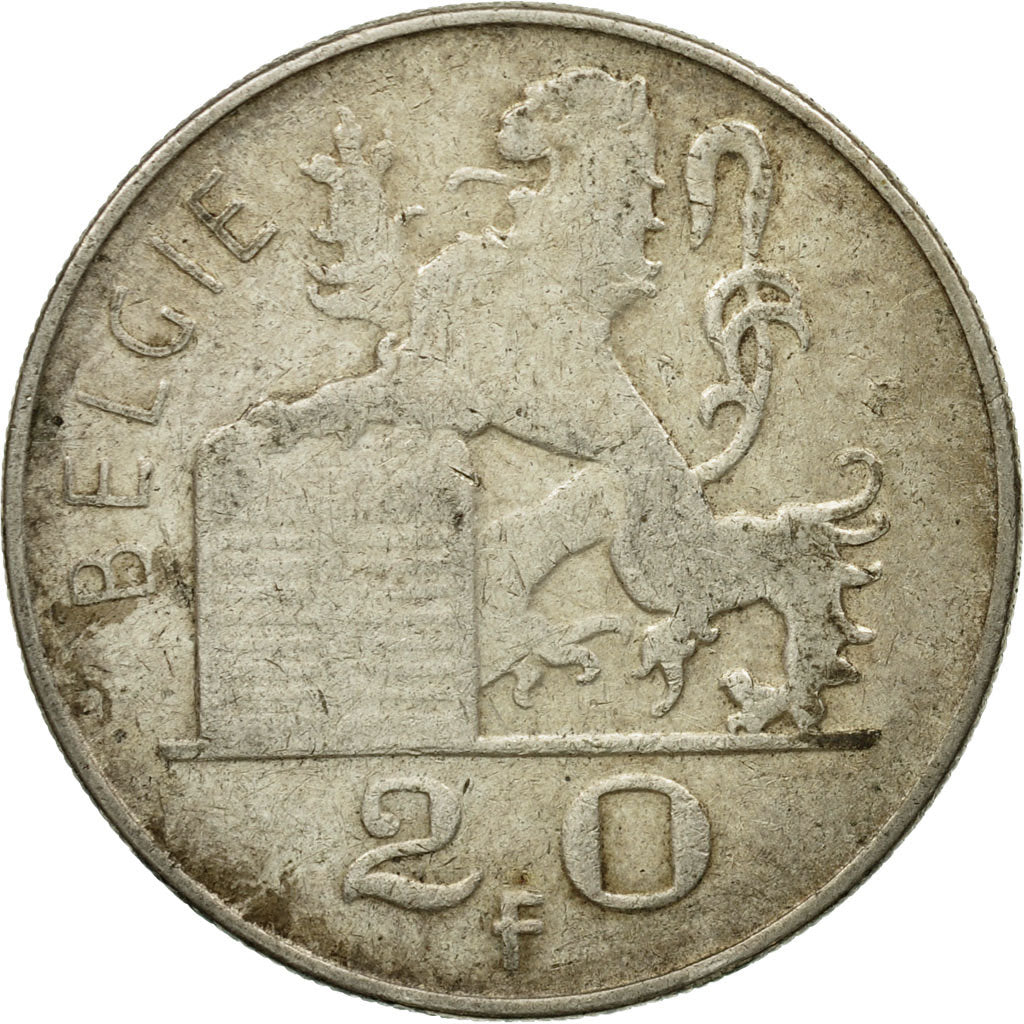 Coin, Belgium, 20 Francs, 20 Frank, 1951, EF(40-45), Silver, KM:141.1
