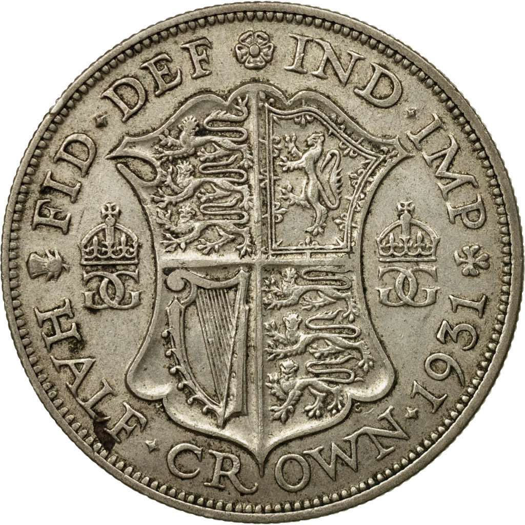 Coin, Great Britain, George V, 1/2 Crown, 1931, VF(30-35), Silver, KM:835