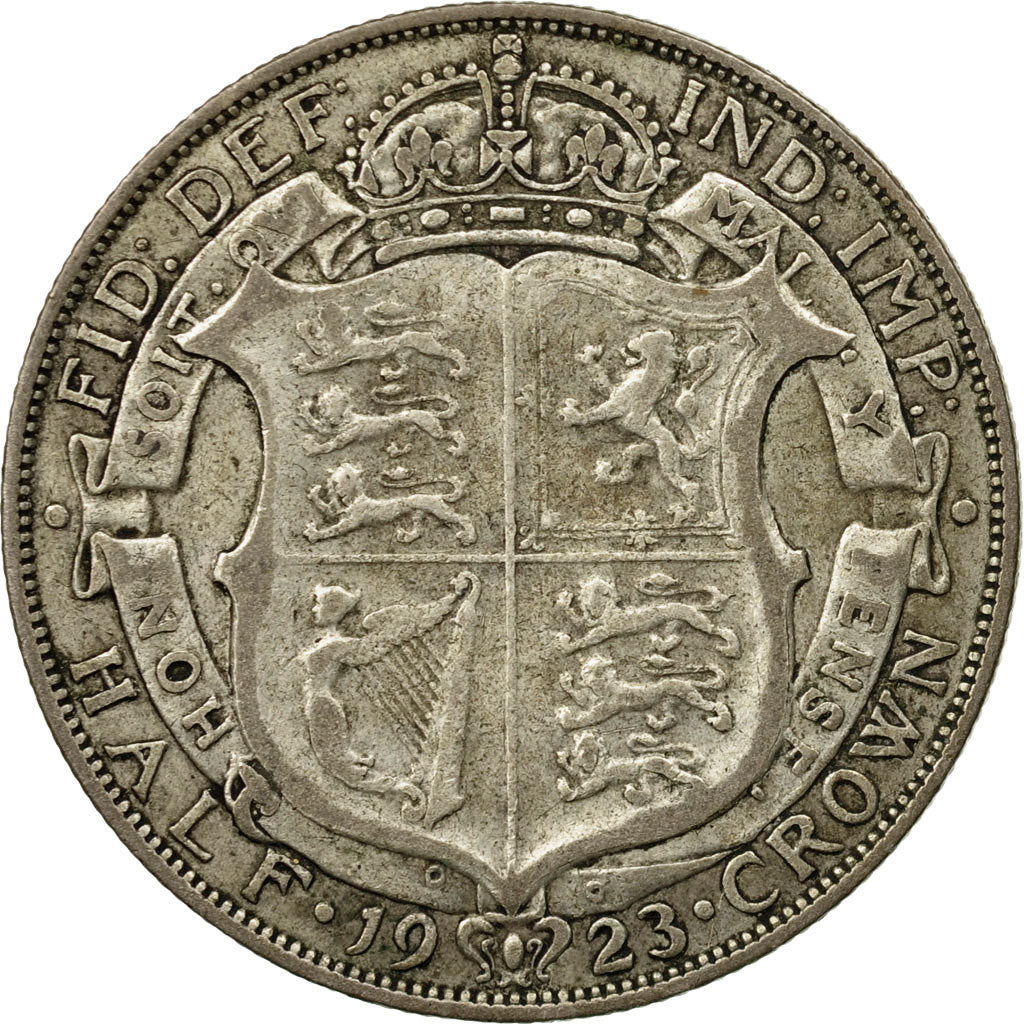 Coin, Great Britain, George V, 1/2 Crown, 1923, VF(30-35), Silver, KM:818.2