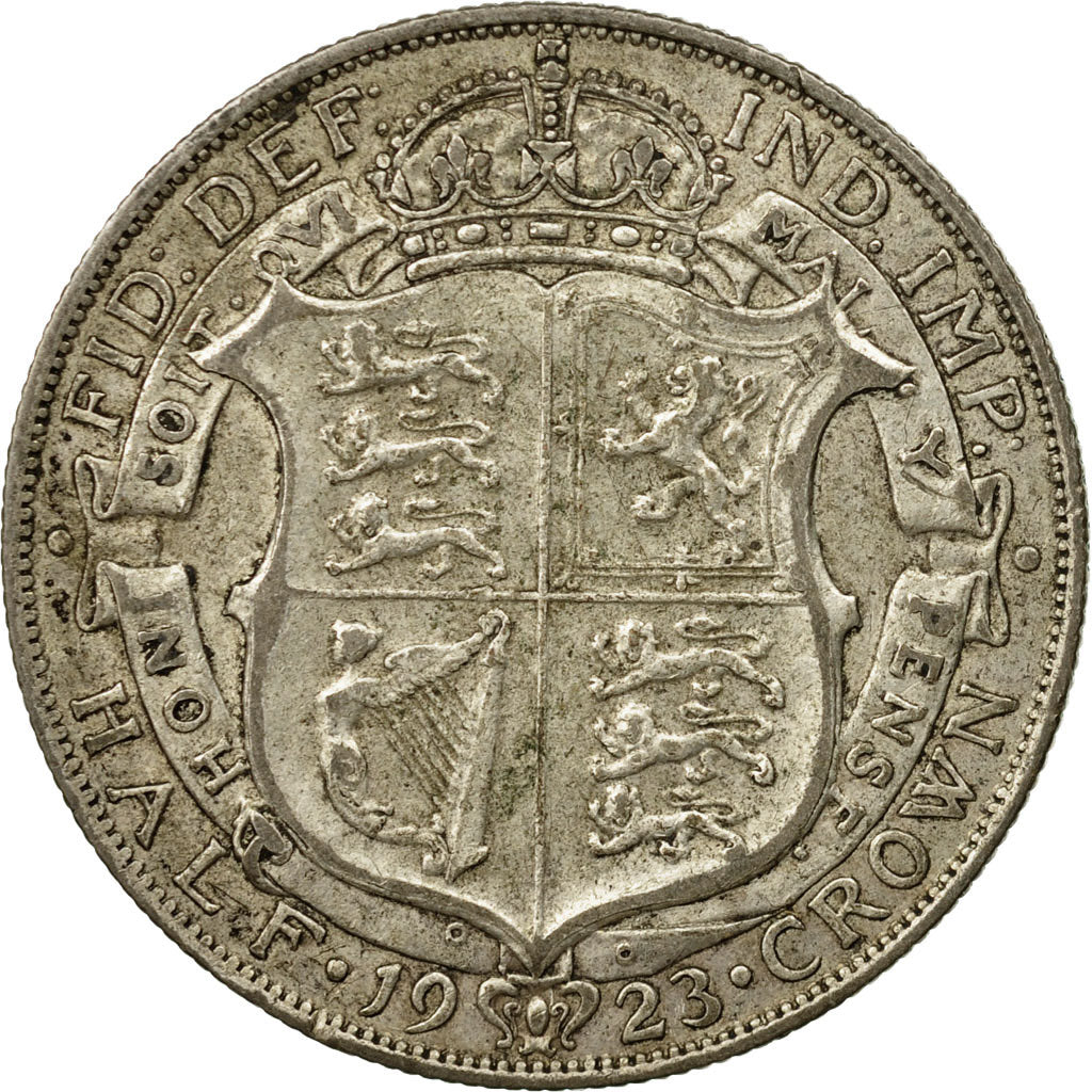 Coin, Great Britain, George V, 1/2 Crown, 1923, EF(40-45), Silver, KM:818.2