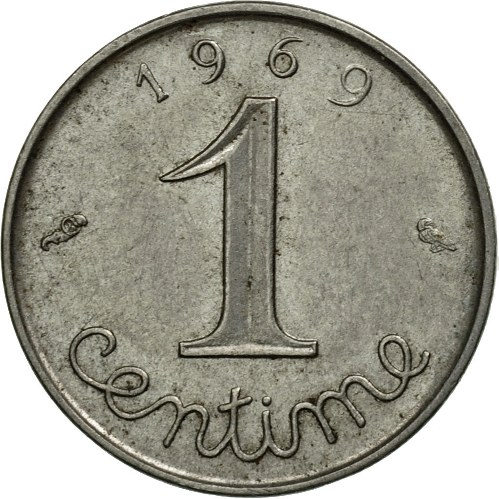 Moneda, Francia, Épi, Centime, 1969, Paris, MBC, Acero inoxidable, KM:928, Le