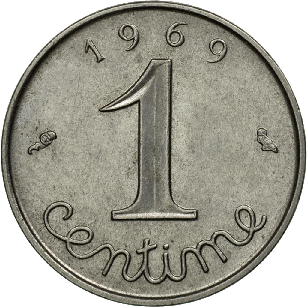 Moneda, Francia, Épi, Centime, 1969, Paris, BC+, Acero inoxidable, KM:928, Le