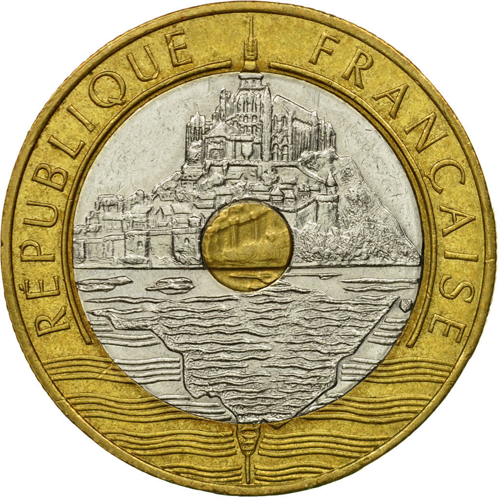 Coin, France, Mont Saint Michel, 20 Francs, 1992, Paris, EF(40-45)