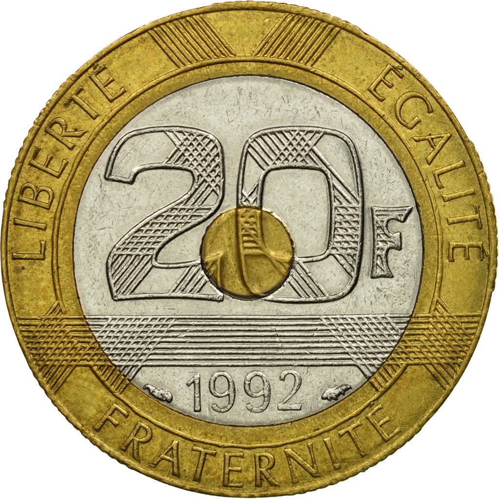 Coin, France, Mont Saint Michel, 20 Francs, 1992, Paris, EF(40-45)