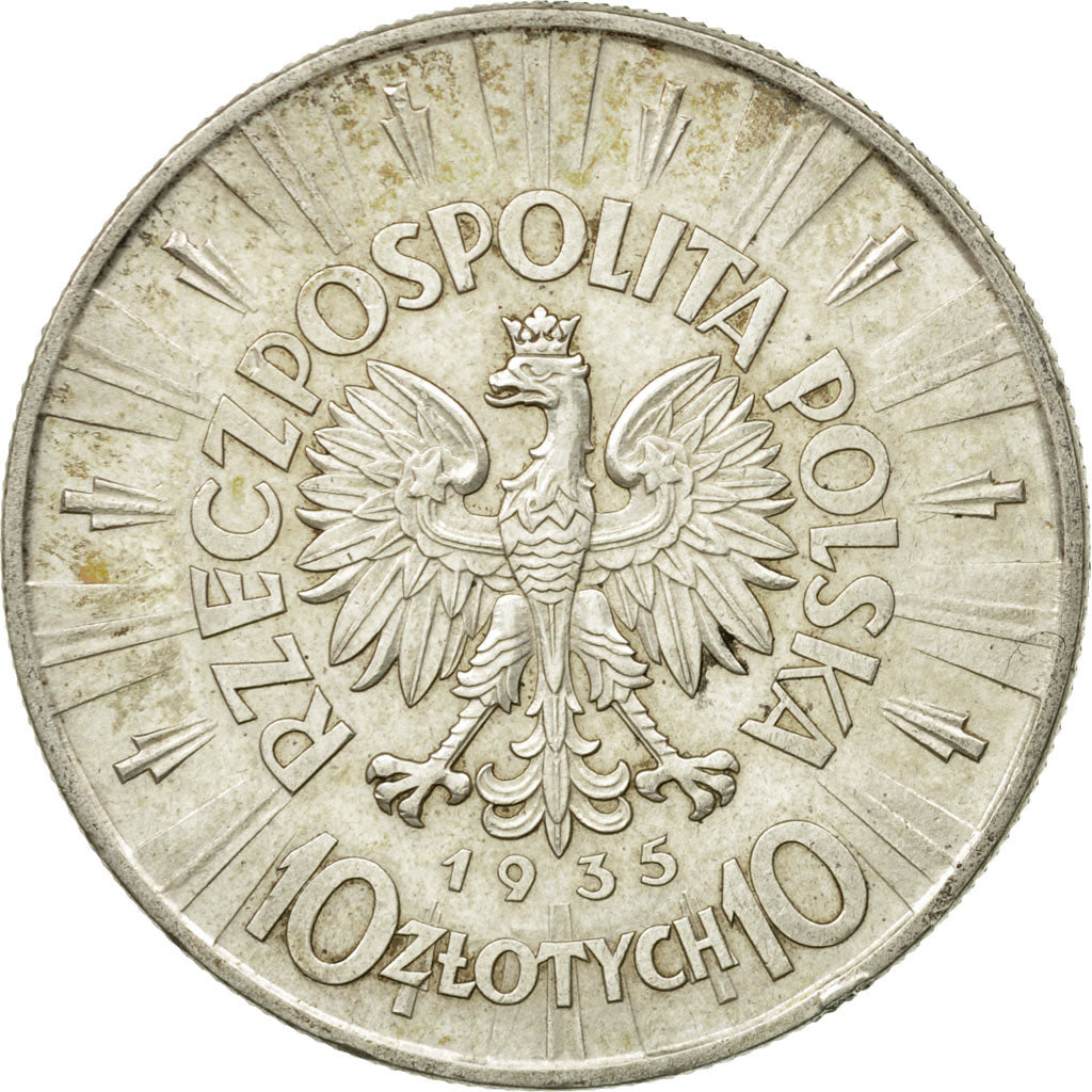 Coin, Poland, 10 Zlotych, 1935, Warsaw, EF(40-45), Silver, KM:29