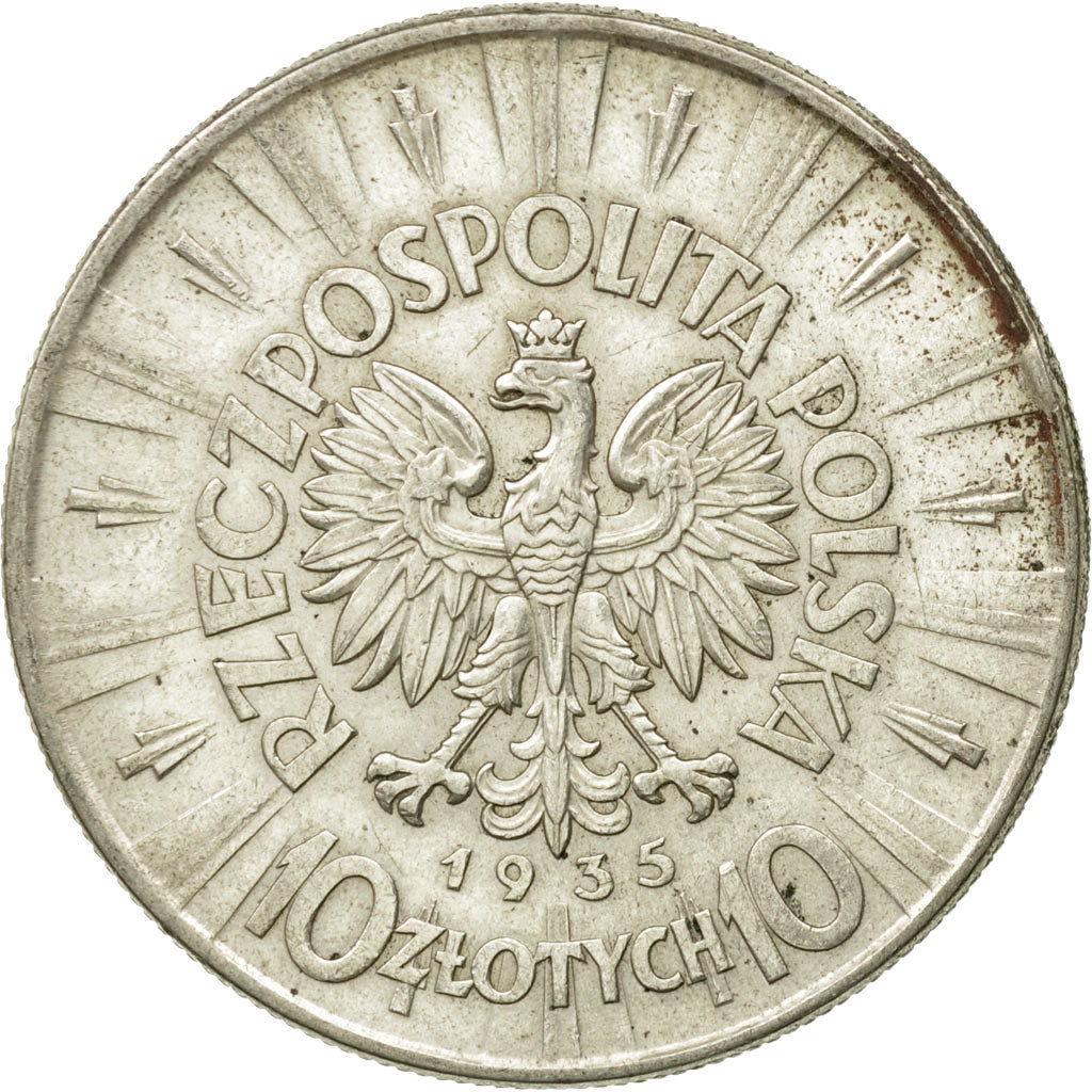 Münze, Polen, 10 Zlotych, 1935, Warsaw, S+, Silber, KM:29