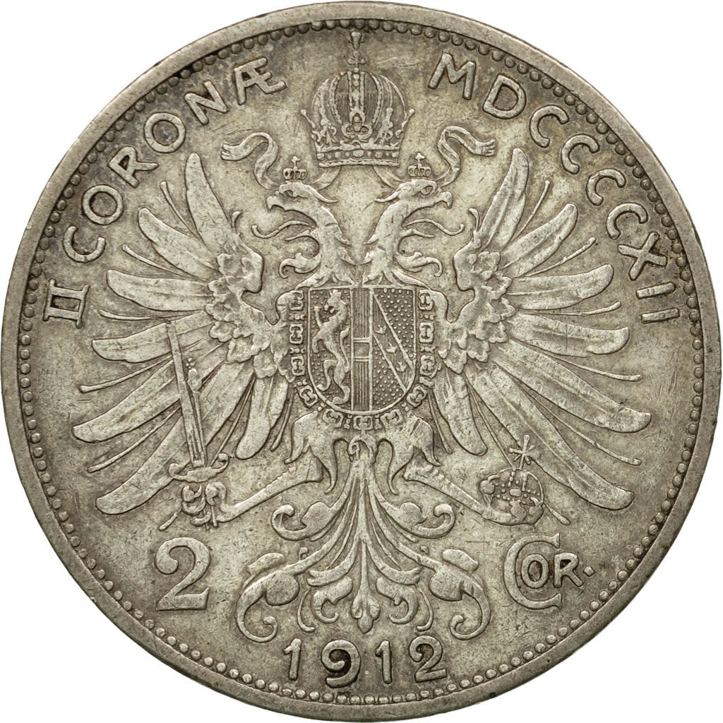 Coin, Austria, Franz Joseph I, 2 Corona, 1912, EF(40-45), Silver, KM:2821