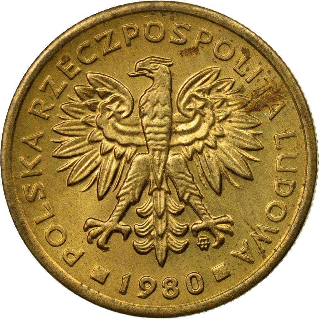 Monnaie, Pologne, 2 Zlote, 1980, Warsaw, TB+, Laiton, KM:80.1