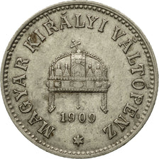 Coin, Hungary, Franz Joseph I, 10 Filler, 1909, Kormoczbanya, EF(40-45), Nickel