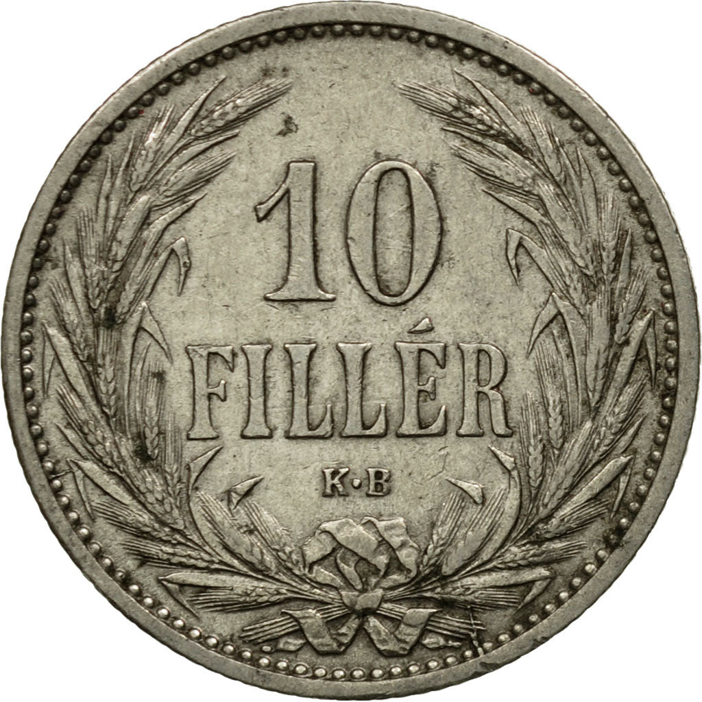 Coin, Hungary, Franz Joseph I, 10 Filler, 1909, Kormoczbanya, EF(40-45), Nickel