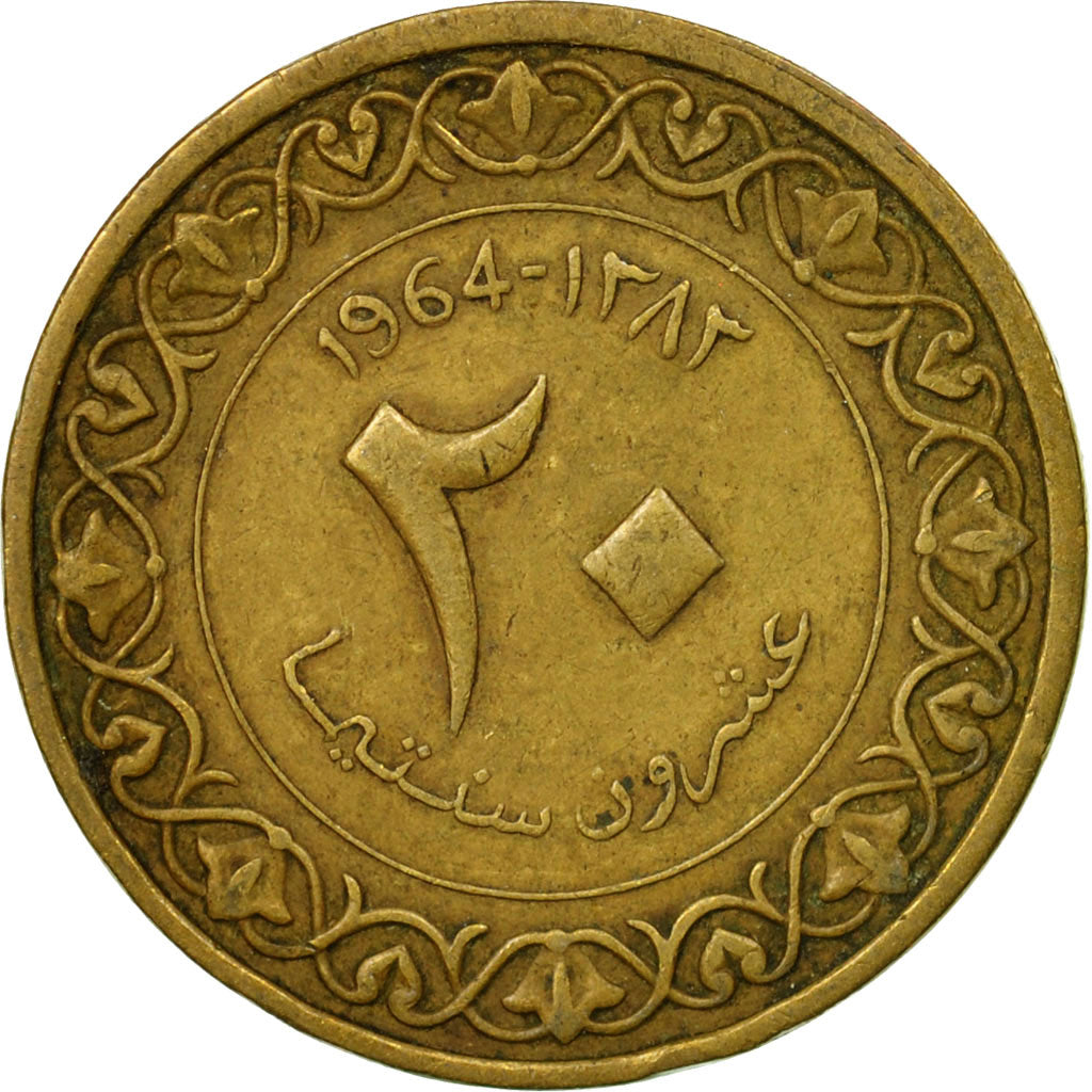 Coin, Algeria, 20 Centimes, 1964, Paris, EF(40-45), Aluminum-Bronze, KM:98