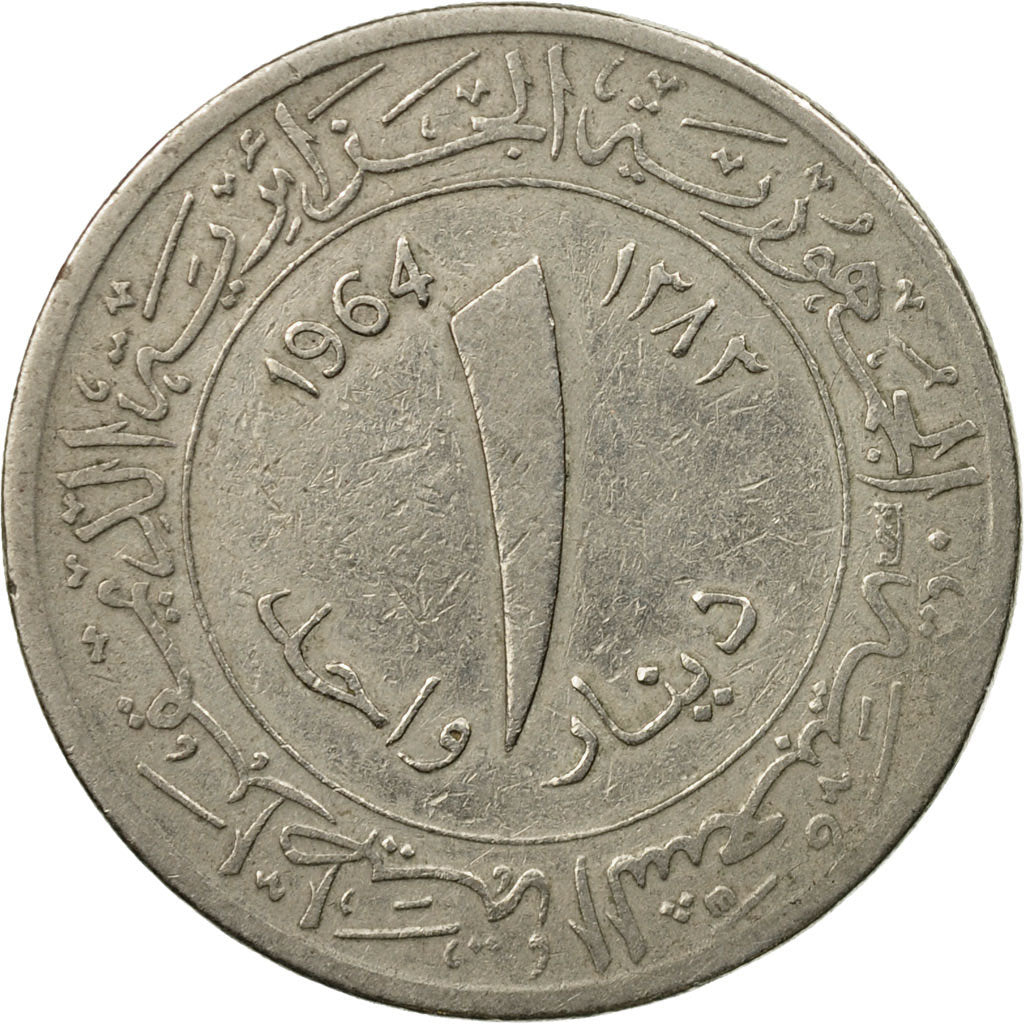 Coin, Algeria, Dinar, 1964, Paris, EF(40-45), Copper-nickel, KM:100