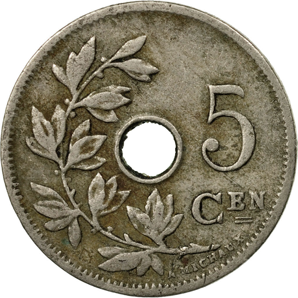 Münze, Belgien, 5 Centimes, 1905, S+, Copper-nickel, KM:55