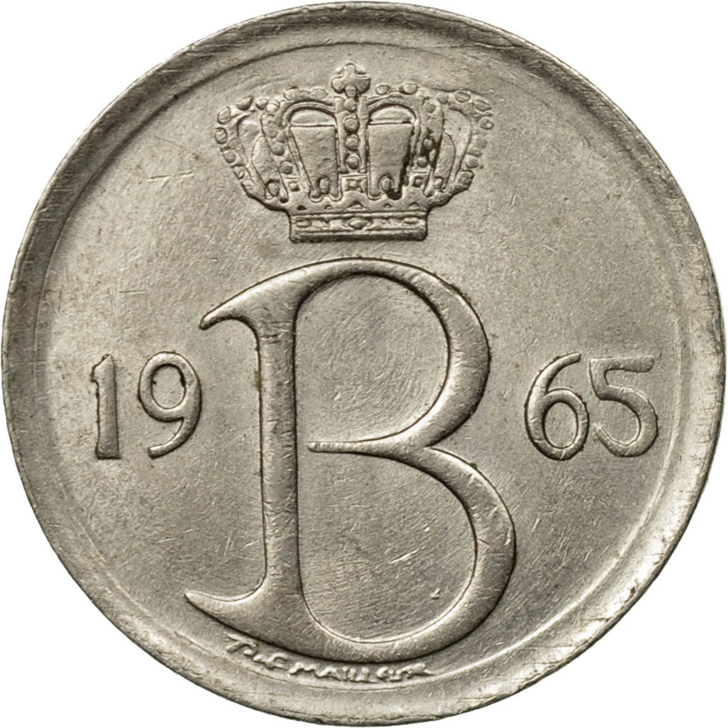 Coin, Belgium, 25 Centimes, 1965, Brussels, VF(30-35), Copper-nickel, KM:153.1