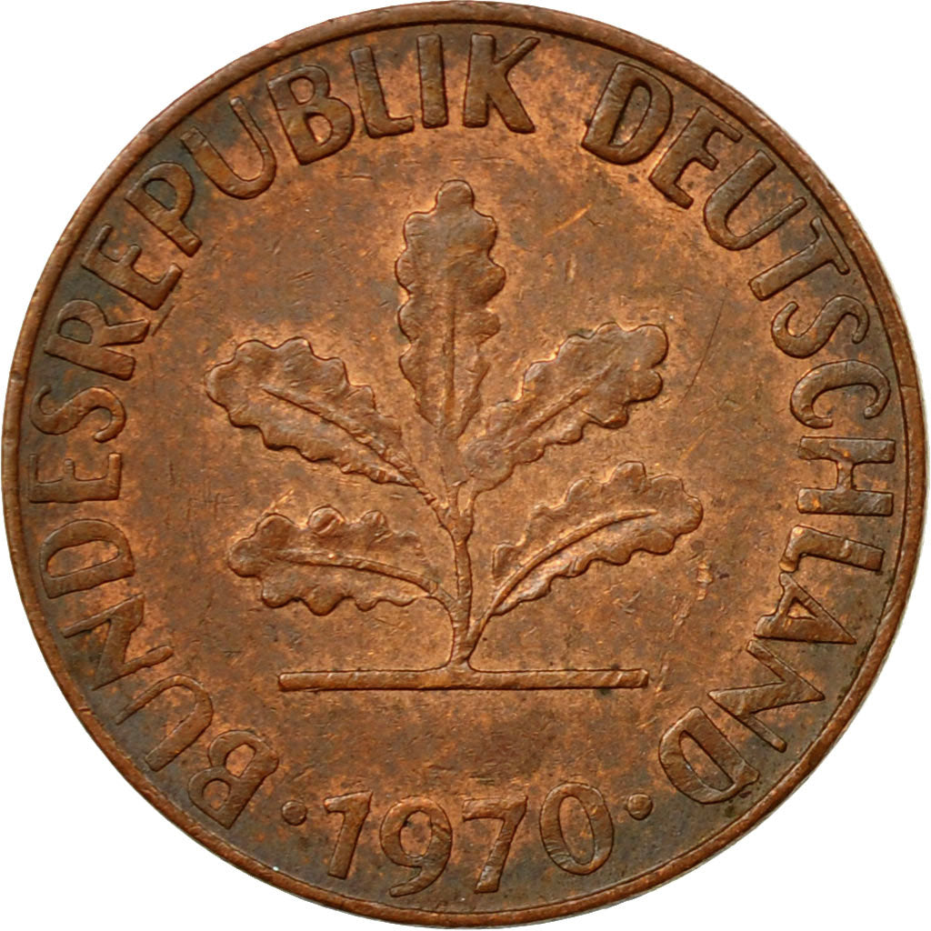 Münze, Bundesrepublik Deutschland, Pfennig, 1970, Hambourg, S, Copper Plated