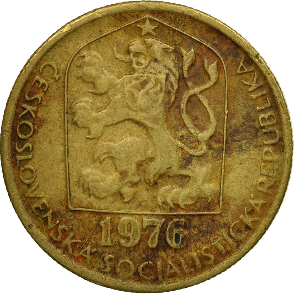 Moneta, Czechosłowacja, 20 Haleru, 1976, MS(65-70), Mosiądz niklowy, KM:74