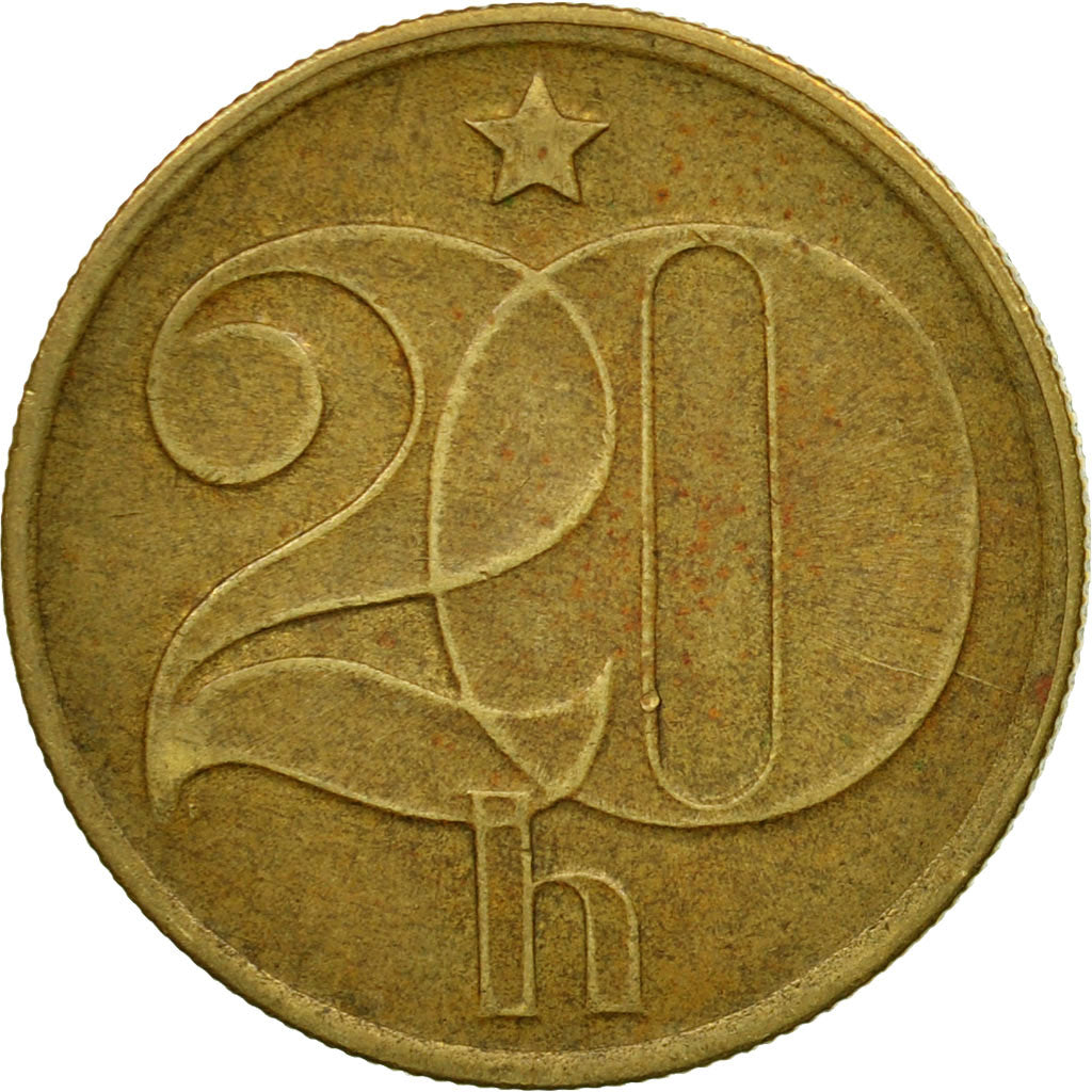 Coin, Czechoslovakia, 20 Haleru, 1972, VF(30-35), Nickel-brass, KM:74