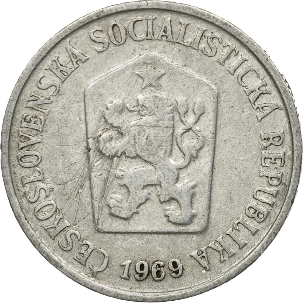 Moneta, Czechosłowacja, 10 Haleru, 1969, EF(40-45), Aluminium, KM:49.1