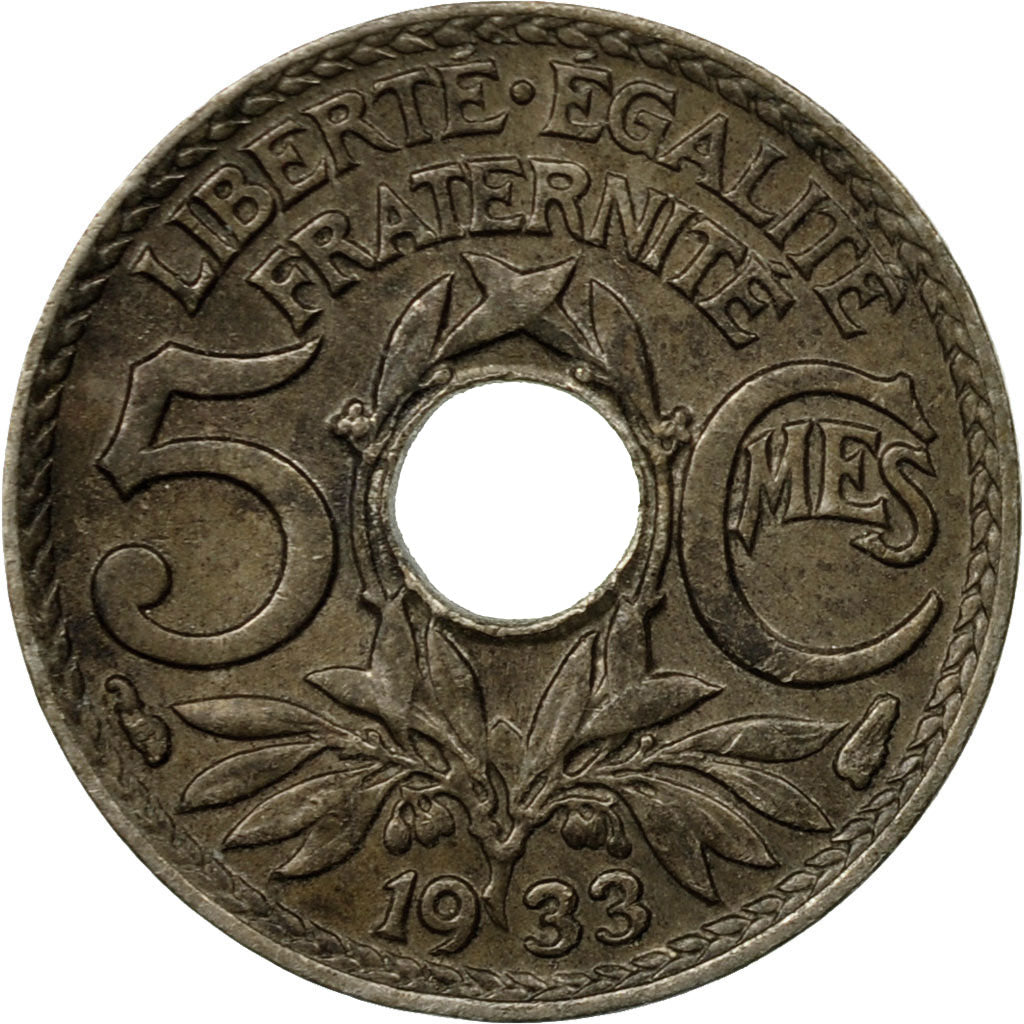 Coin, France, Lindauer, 5 Centimes, 1933, Paris, VF(30-35), Copper-nickel