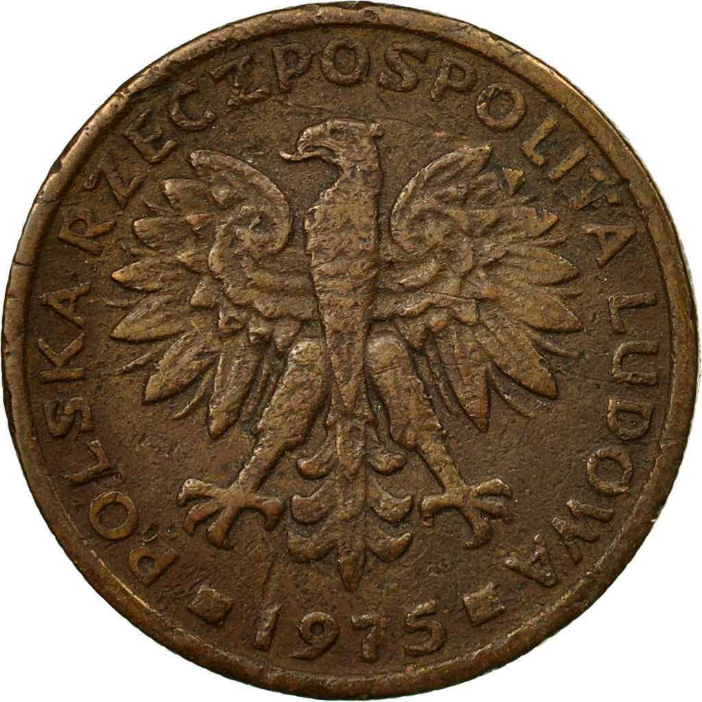 Coin, Poland, 2 Zlote, 1975, Warsaw, VF(30-35), Brass, KM:80.1
