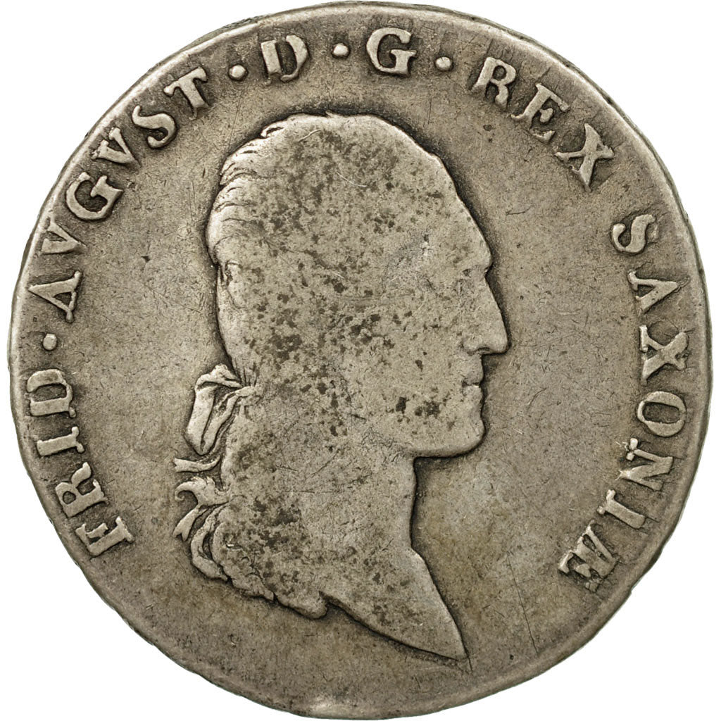 Coin, German States, SAXONY-ALBERTINE, Friedrich August I, 1/6 Thaler, 1/4