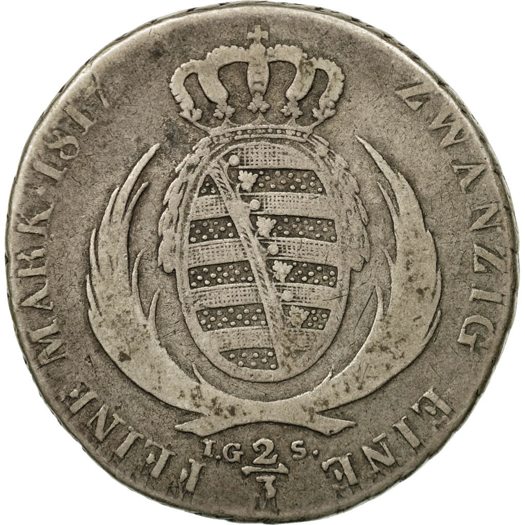 Coin, German States, SAXONY-ALBERTINE, Friedrich August I, 1/6 Thaler, 1/4