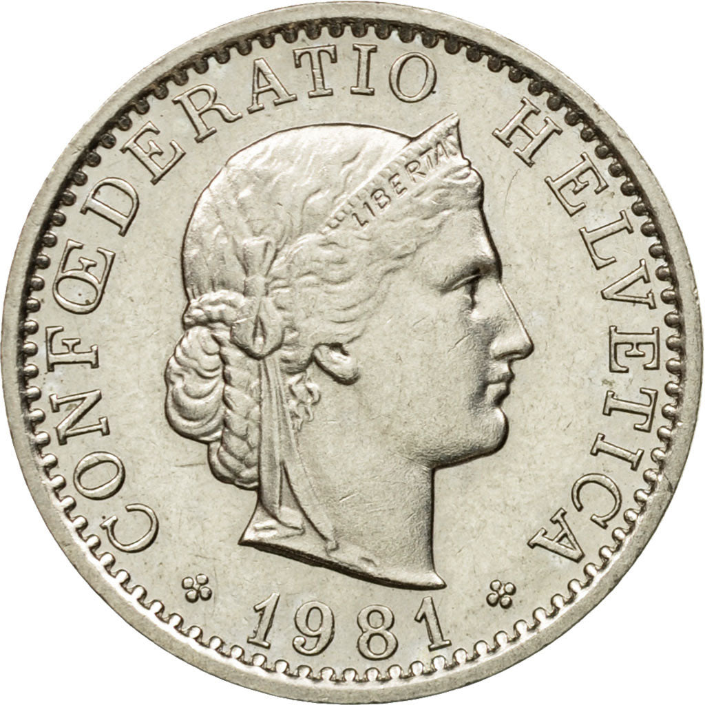 Moneda, Suiza, 20 Rappen, 1981, Bern, MBC+, Cobre - níquel, KM:29a