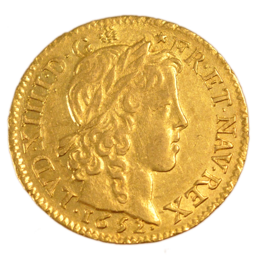 FRANCE, Louis d'or à la mèche longue, Louis D'or, 1652, Paris, KM #157.1, AU(...