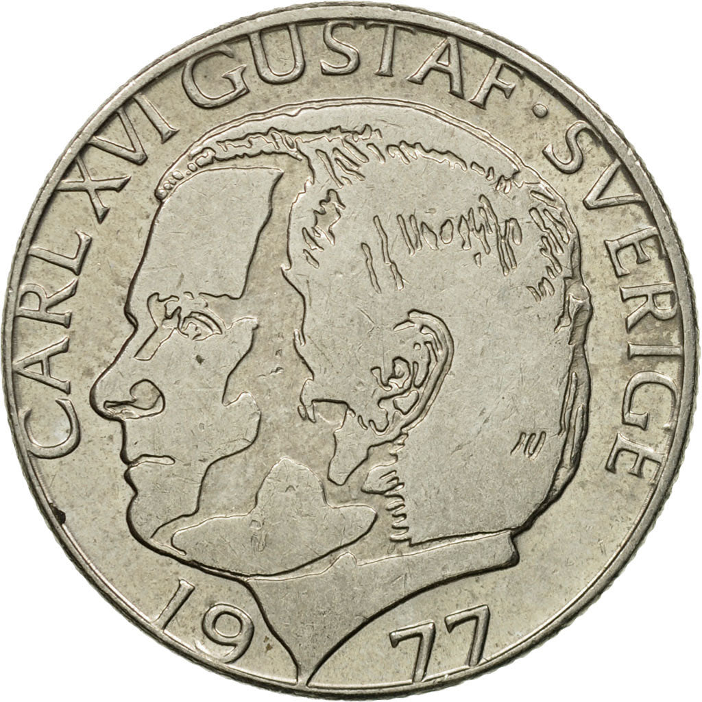 Coin, Sweden, Carl XVI Gustaf, Krona, 1977, VF(30-35), Copper-Nickel Clad