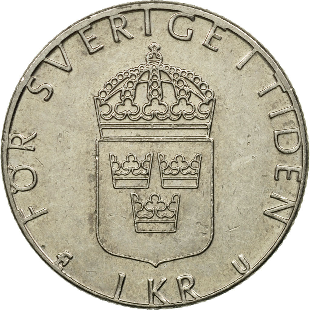Coin, Sweden, Carl XVI Gustaf, Krona, 1977, VF(30-35), Copper-Nickel Clad