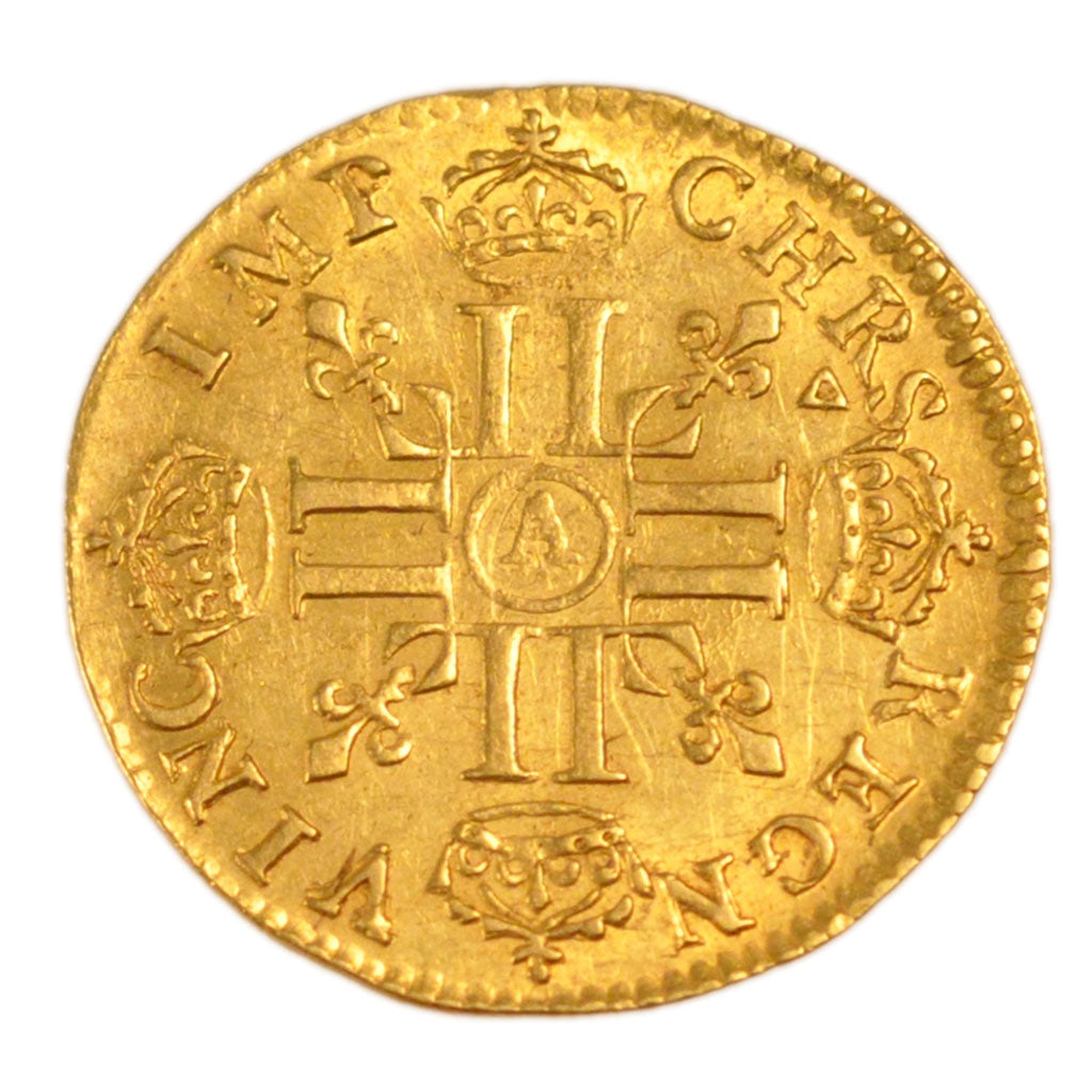 Francia, Louis XIV, 1/2 Louis d'or à la mèche longue, 1/2 Louis d'or, 1651,...