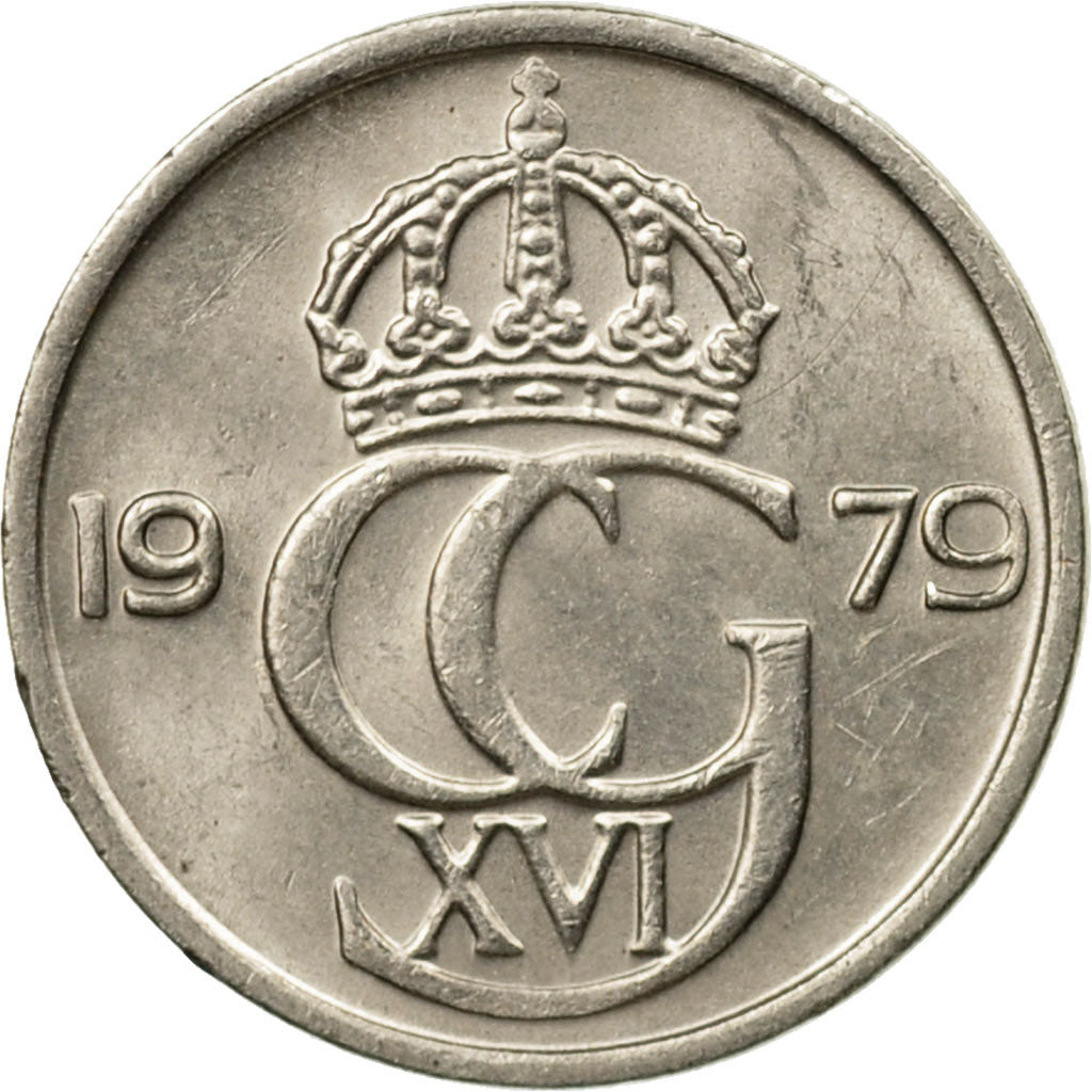 Coin, Sweden, Carl XVI Gustaf, 10 Öre, 1979, EF(40-45), Copper-nickel, KM:850