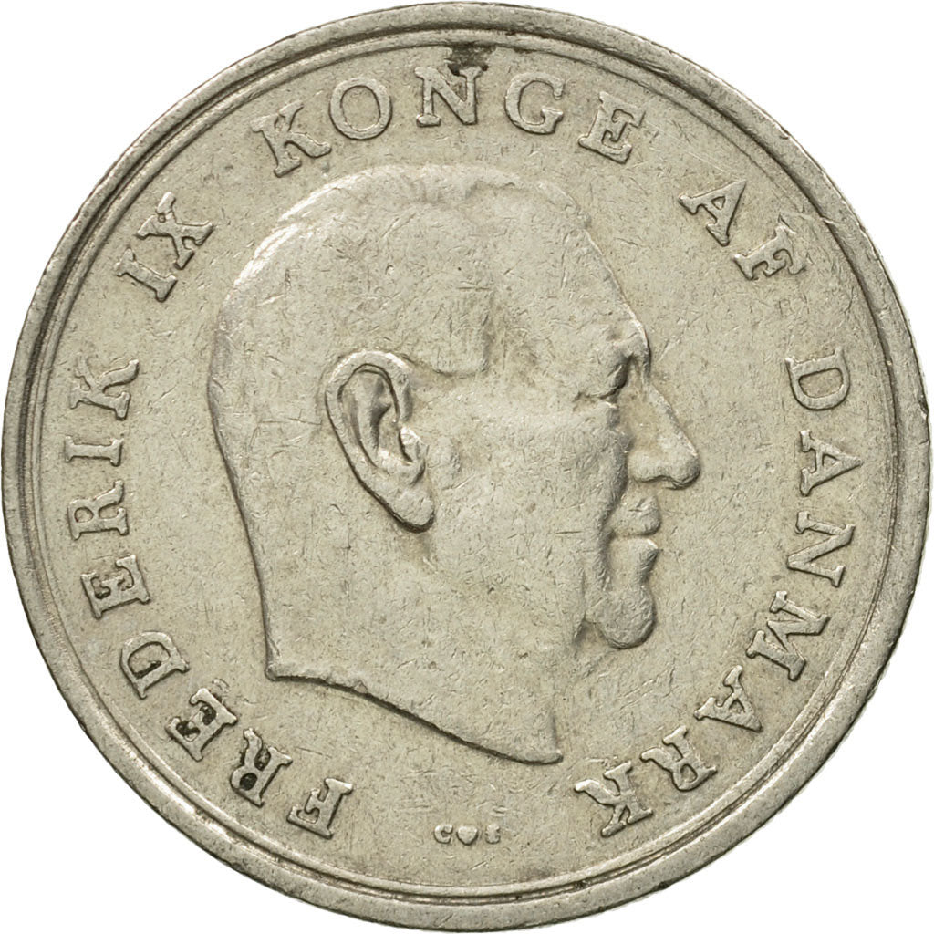 Coin, Denmark, Frederik IX, Krone, 1964, Copenhagen, VF(30-35), Copper-nickel