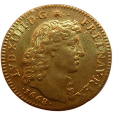 FRANCE, Louis d'or à la tête nue, Louis d'Or, 1668, Paris, AU(50-53), Gold, Gado