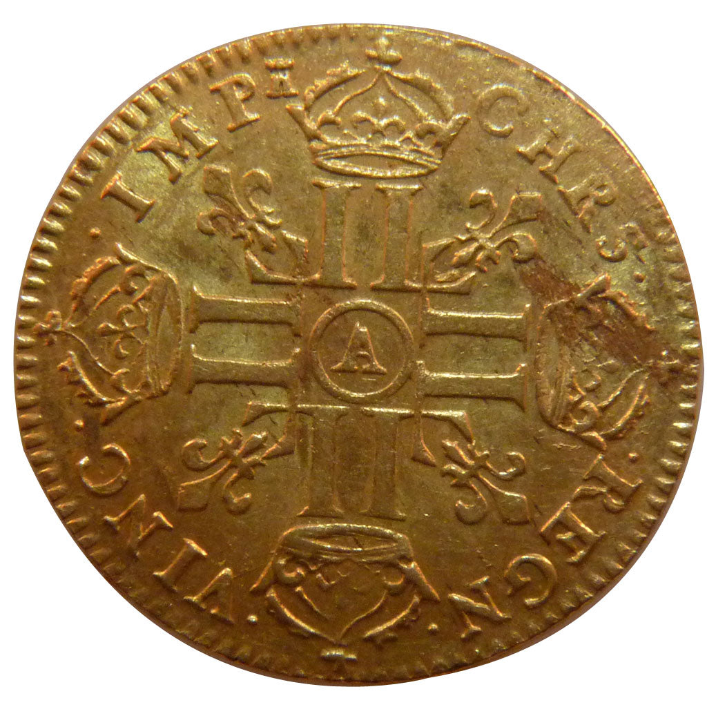 FRANCE, Louis d'or à la tête nue, Louis d'Or, 1668, Paris, AU(50-53), Gold, Gado