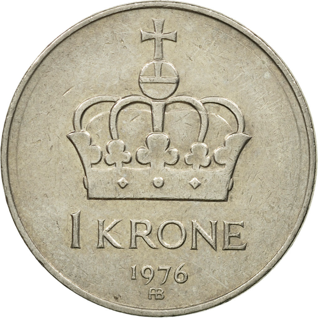 Monnaie, Norvège, Olav V, Krone, 1976, TB+, Copper-nickel, KM:419