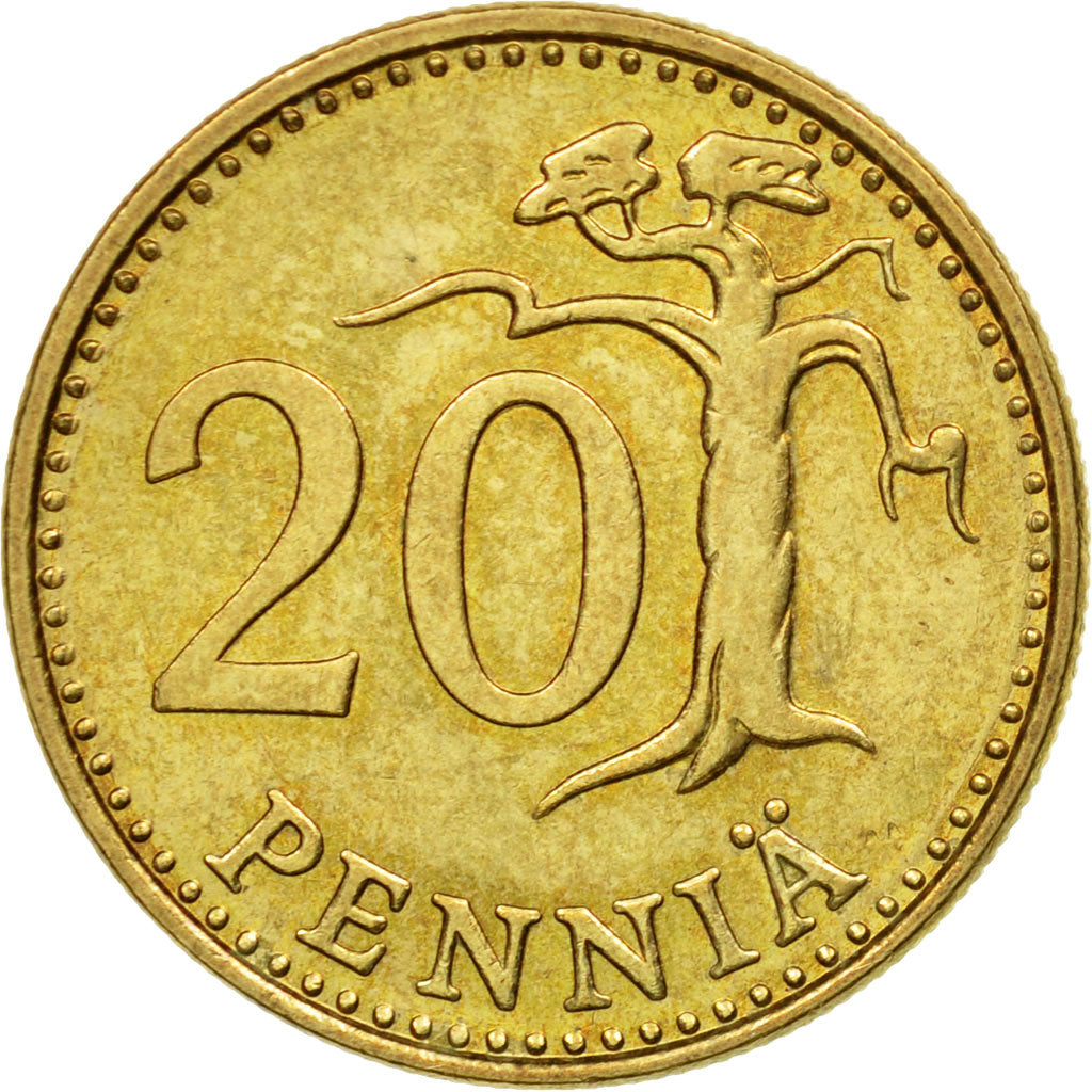 Coin, Finland, 20 Pennia, 1978, AU(50-53), Aluminum-Bronze, KM:47