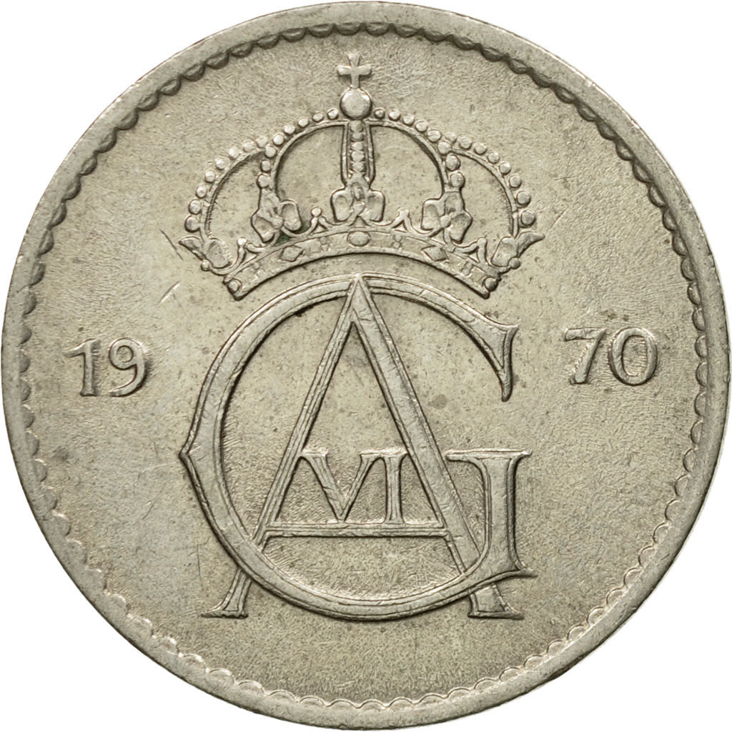 Monnaie, Suède, Gustaf VI, 50 Öre, 1970, TTB, Copper-nickel, KM:837
